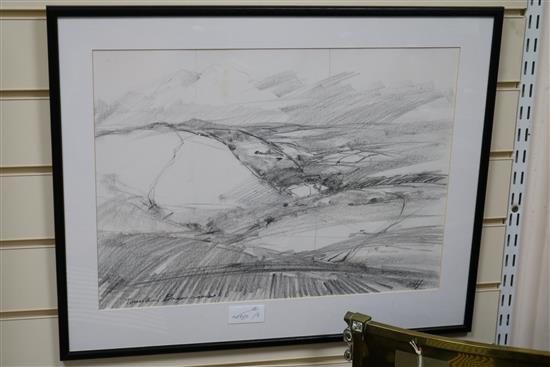 Ken Hildrew (1934-), 5 watercolours and a charcoal sketch, views of Exmoor